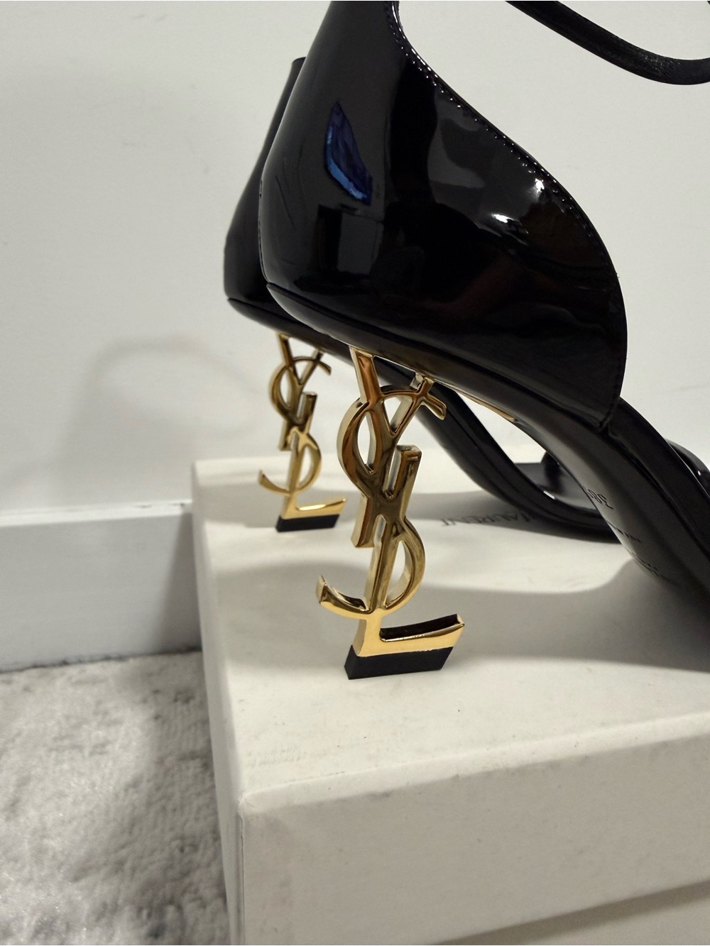 Saint Laurent Women's Opyum 85 Heels Black/Good - Size 38.5 EU / 8.5 US - NEW - Picture 2 of 5